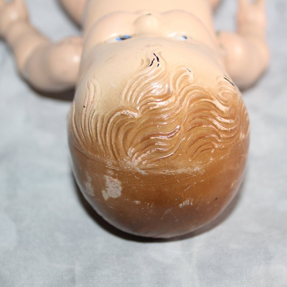 Vintage Composite Jointed Side Glancing Open Mouth 10.5" Baby Doll - Picture 9 of 15